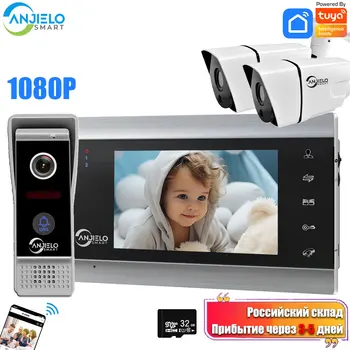 1080P Tuya Wifi Video Intercom Koos 7 Tollise Ekraaniga Monitor Sisetelefoni Uksekell Koos CCTV Kaamera Smart Home Security Kaitse - Pilt 1  