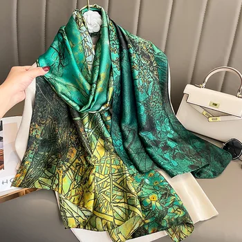 Paar Stiilis 180X90CM Sall 2023 modell Pashmina Sallid Suvel Päikesekaitsetoodete Puhul Kingitus Suurrätikud Naiste Populaarne Disain Silk Hijab - Pilt 1  
