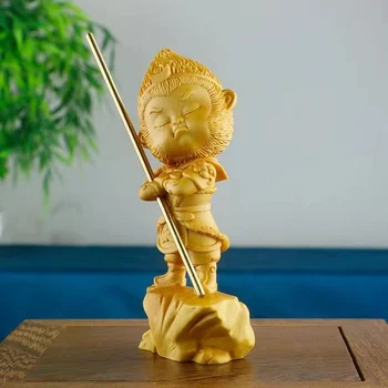 Pukspuu nikerdamist Sun Wukong ahv kaunistused Kodu aksessuaarid käsi mängida objekte, käsi mängida meeste kaasaskantav ketas mängida skulptuur - Pilt 2  