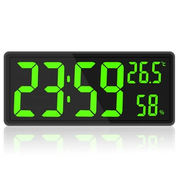 LED Digital Wall Clock, Suur-Kohaline Ekraan,Siseruumide Temperatuur&Õhuniiskus,Sest Talumaja, Kodus,Klassis,Kontor - Pilt 1  